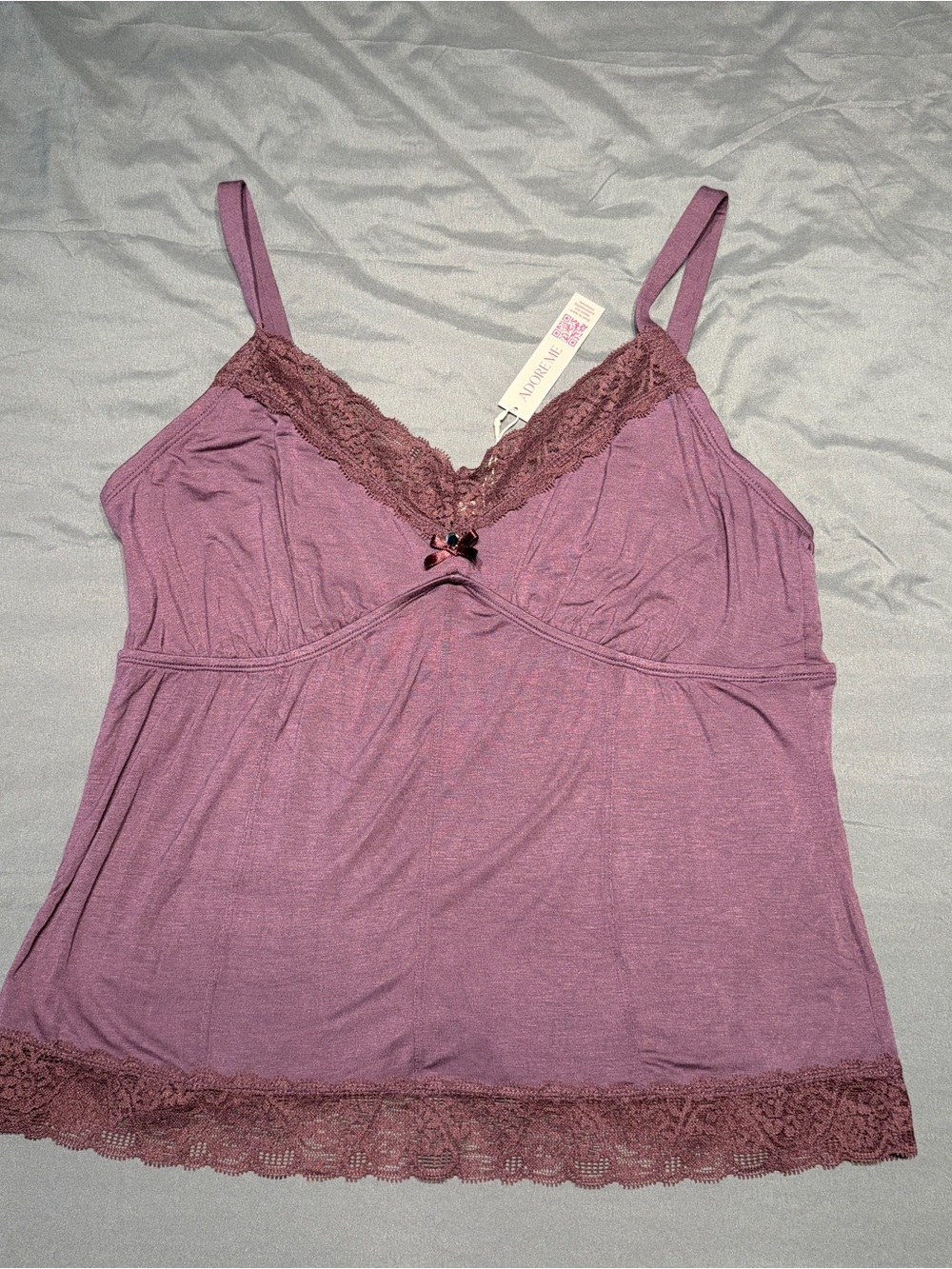 New AdoreMe Lace Trim Camisole Top Women’s Size 1X Purple